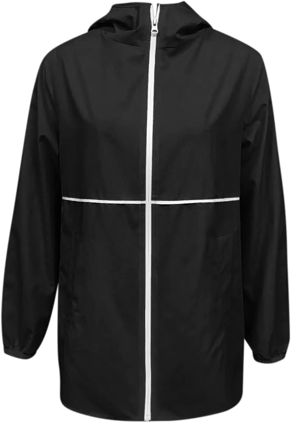 Womens Rain Jacket Lightweight Waterproof Raincoat with Hood Cycling Bike Cardigan Jackets Windbreaker Tops Coats