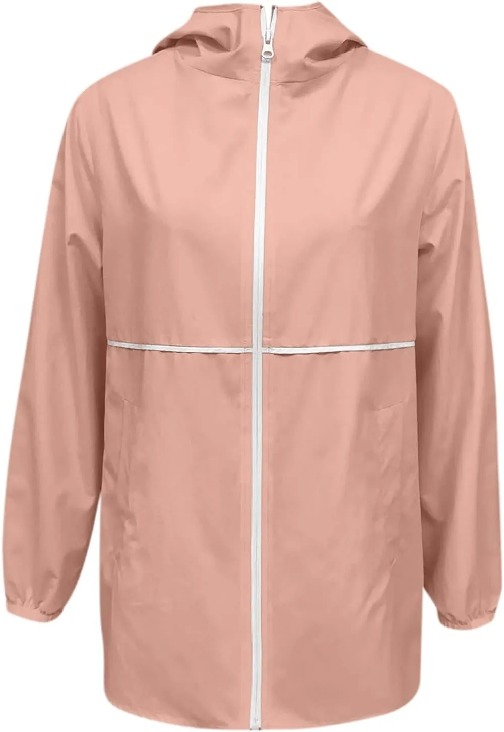 Womens Rain Jacket Lightweight Waterproof Raincoat with Hood Cycling Bike Cardigan Jackets Windbreaker Tops Coats