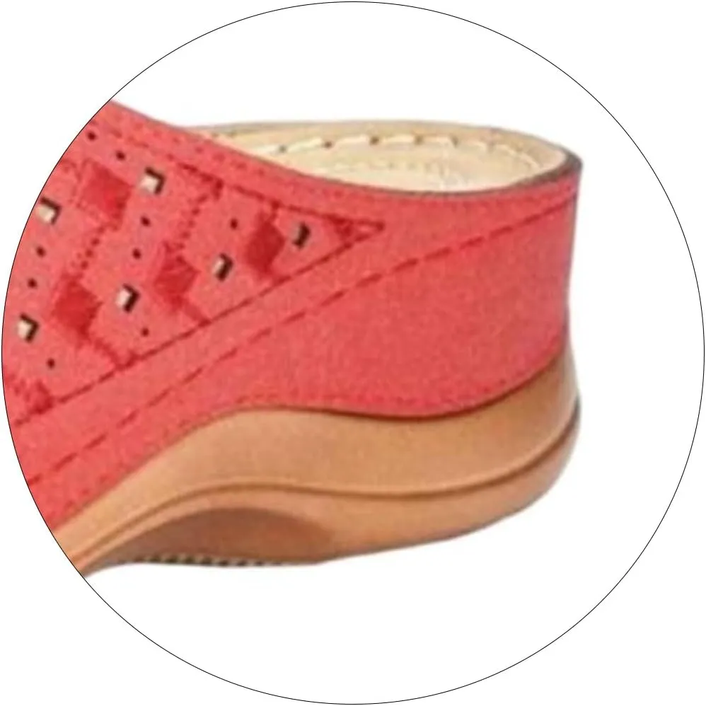 Womens Sandals Wedge Comfortable Orthopedic Wedge Sandals Women Slip on Low Heel Platform Sandal with Arch Support Summer Casual Walking Flat Slippers Ortho Comfort Lightweight Trendy Slippers