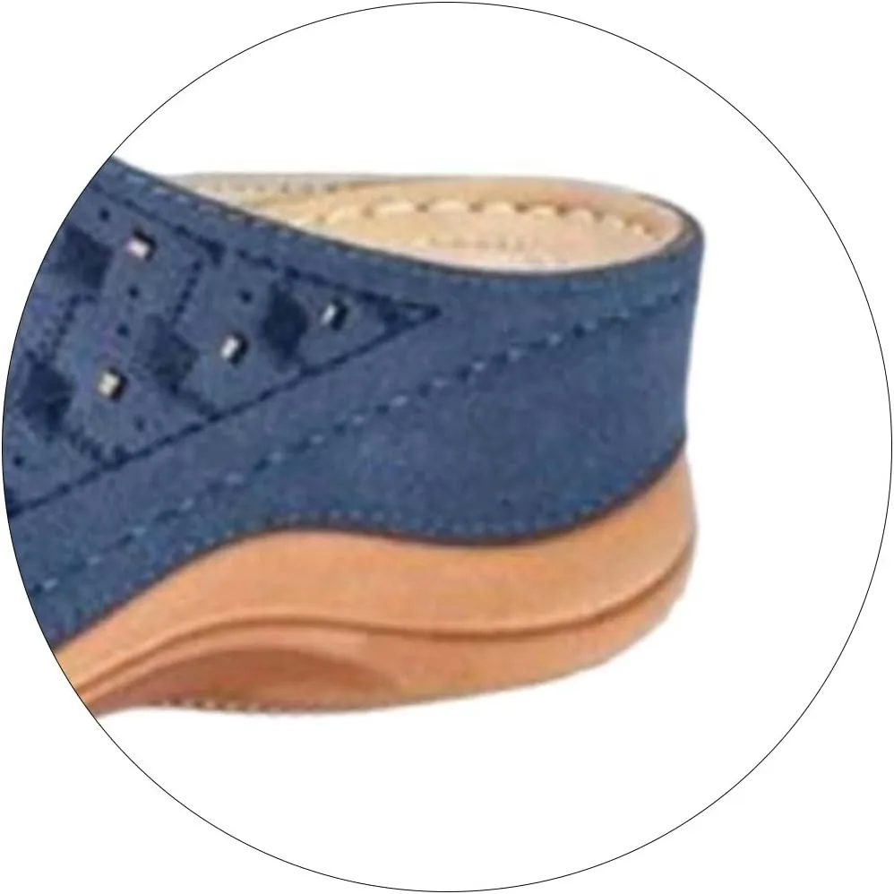 Womens Sandals Wedge Comfortable Orthopedic Wedge Sandals Women Slip on Low Heel Platform Sandal with Arch Support Summer Casual Walking Flat Slippers Ortho Comfort Lightweight Trendy Slippers