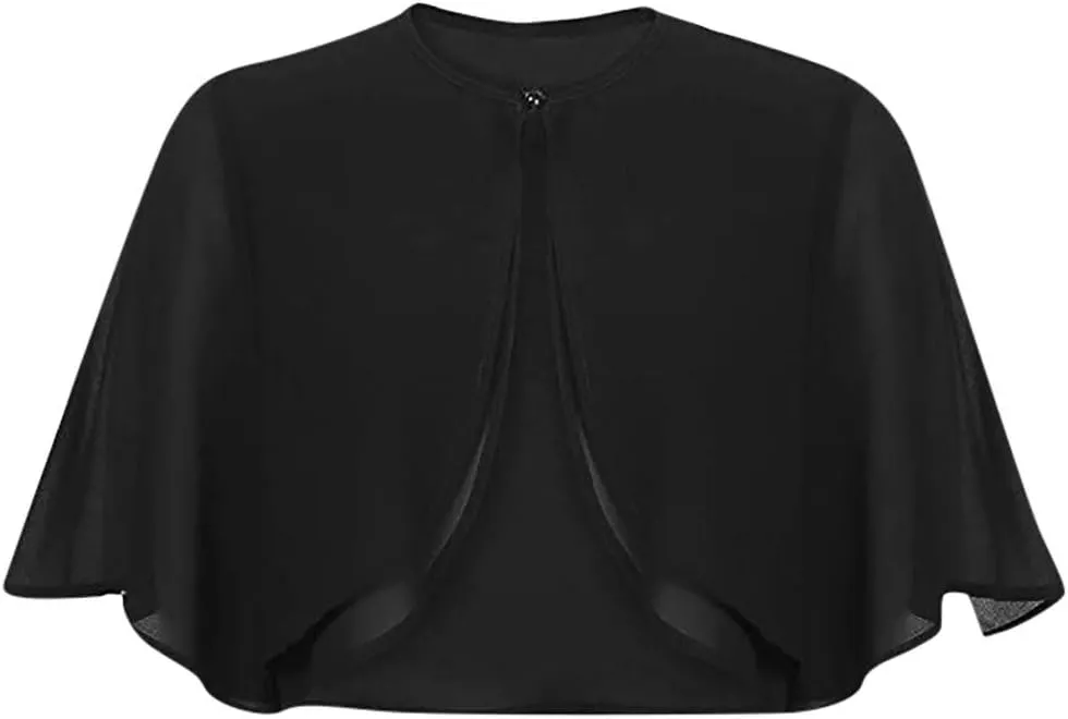Women's Sheer Bolero Shrug for Evening Dresses Summer Lightweight Chiffon Bridesmaid Shawls Cropped Cardigan Cover Up