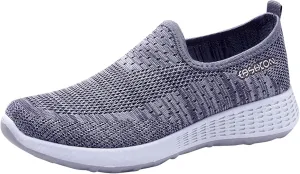 Womens Slip On Walking Shoes Lightweight Comfortable Sneakers Casual Canvas Flats Non Slip Elastic Loafers
