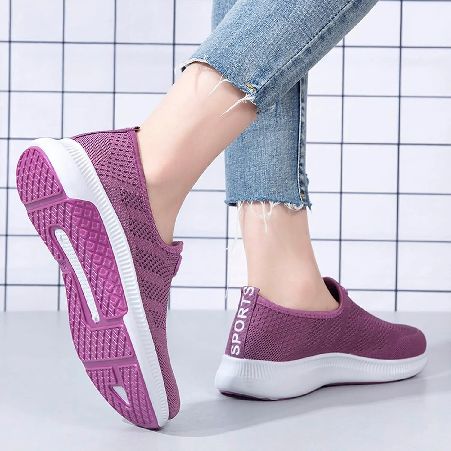 Women's Sneakers Zapatos para Mujer Comodos para Caminar Non Slip House Shoes for Women Elderly Womens Casual Sneakers Wide Width White Non Slip Shoes for Women Nurse