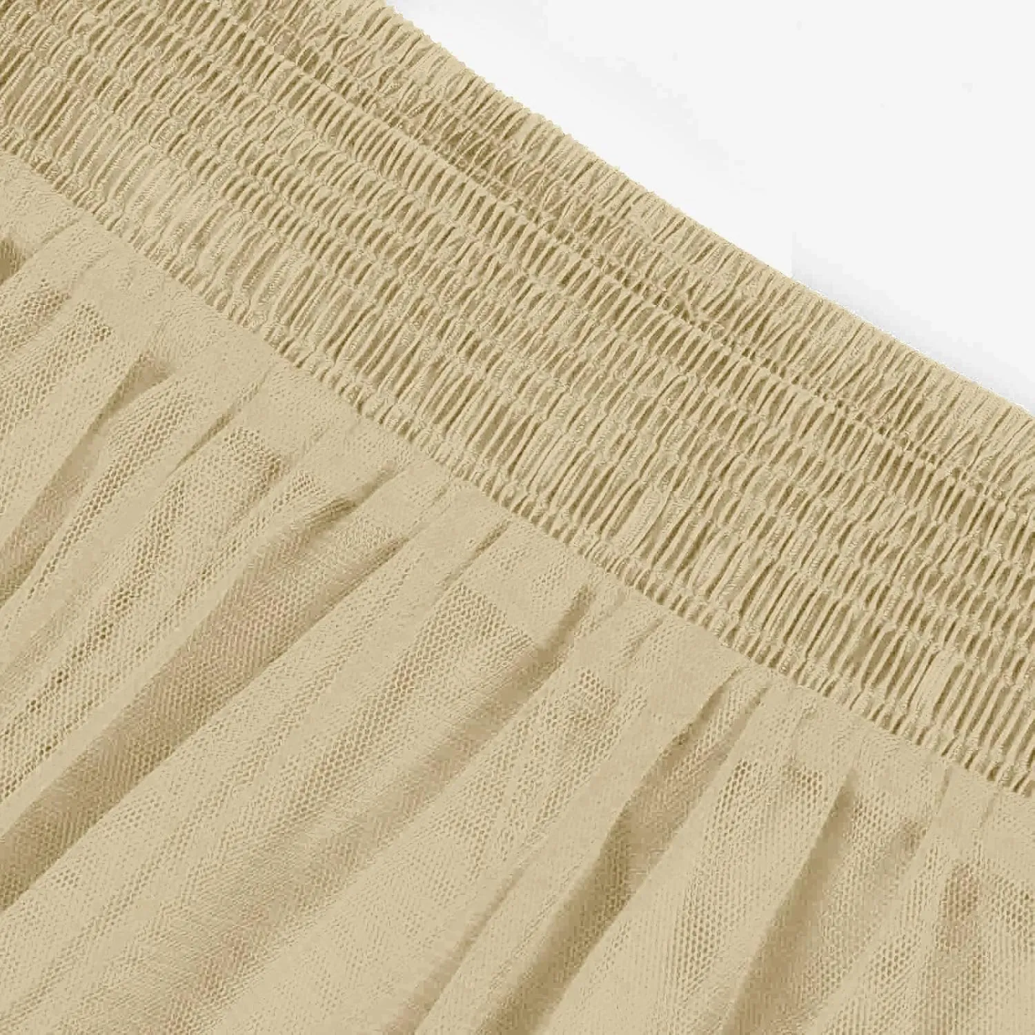 Women's Summer Casual Maxi Skirt Tiered High Waist Solid Mesh Flowy Elegant
