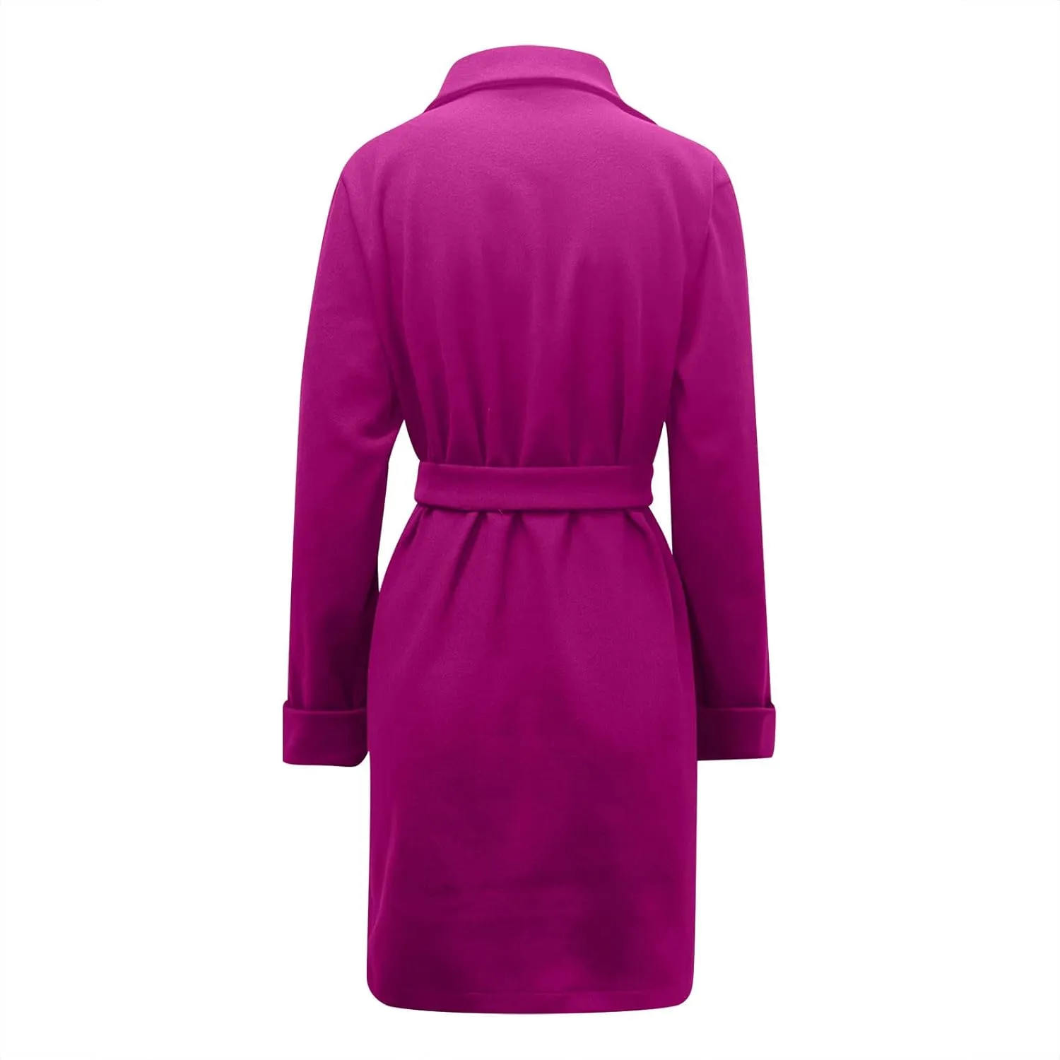 Women's Trendy Trench Coat Lapel Woolen Cloth Coats Dressy Casual Fall Winter Jackets Formal Long Overcoat