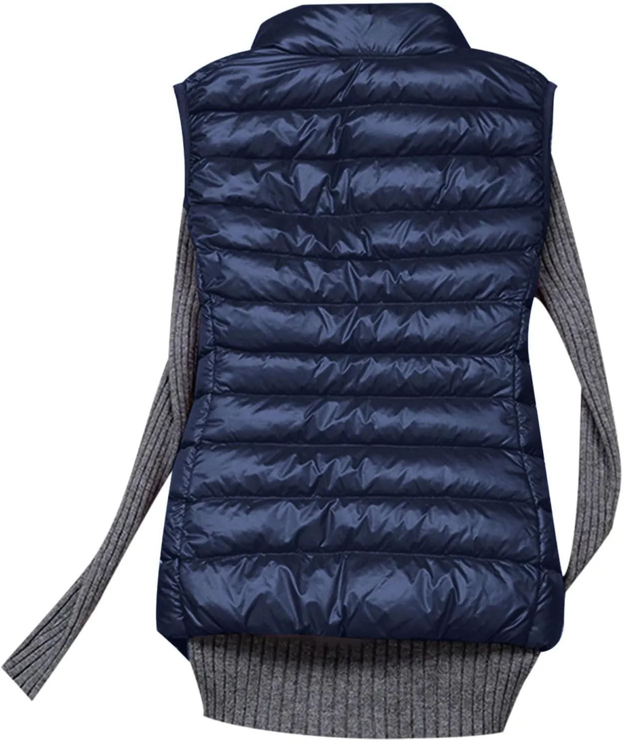 Womens Vests Puffer Jackets Sleeveless Winter Coats Warm Stand Collar Lightweight Quilted Jackets Casual Down Coat Vest