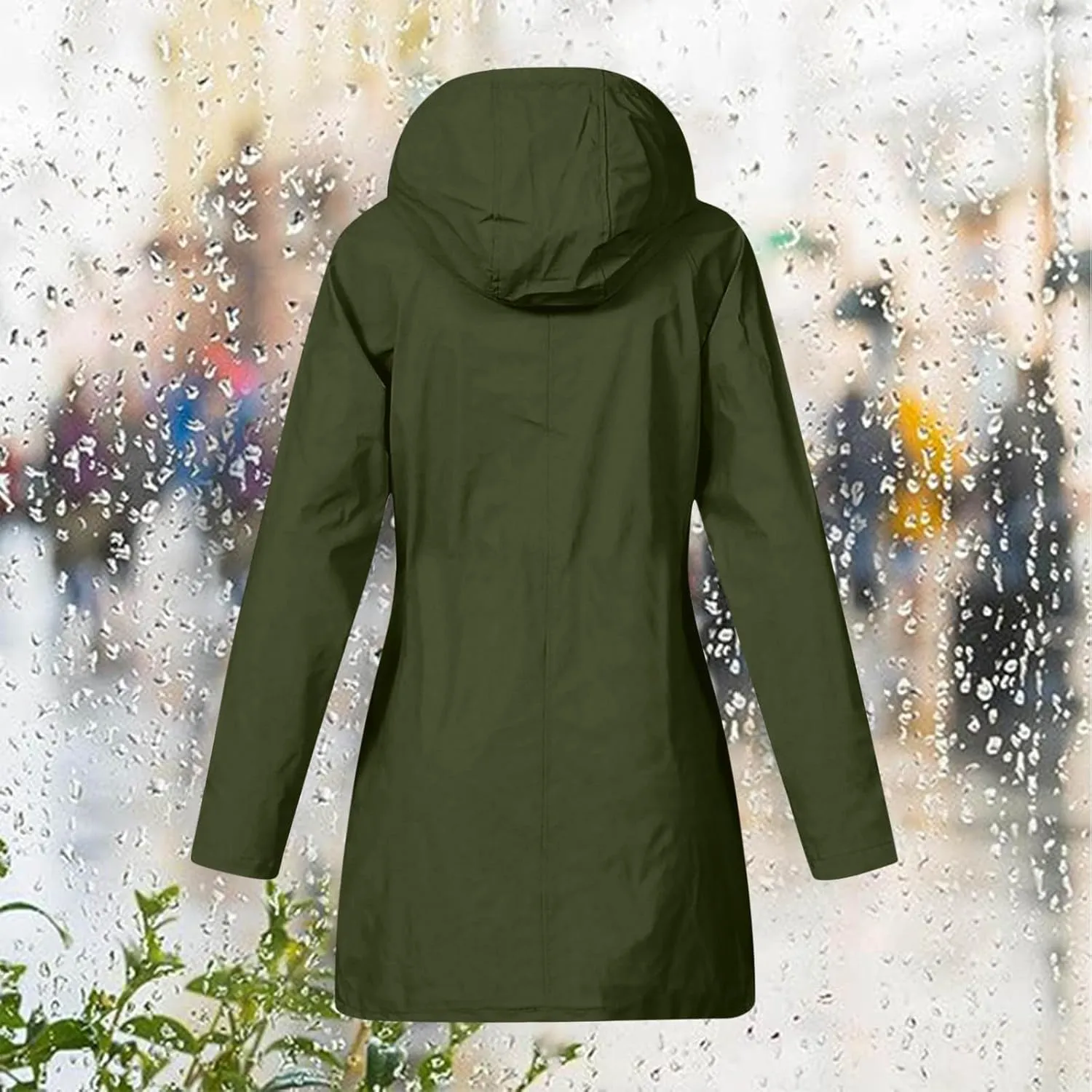 Womens Waterproof Rain Jacket with Hood Lightweight Rain Coats Outdoor Windbreaker Jackets Zip Up Windproof Coats