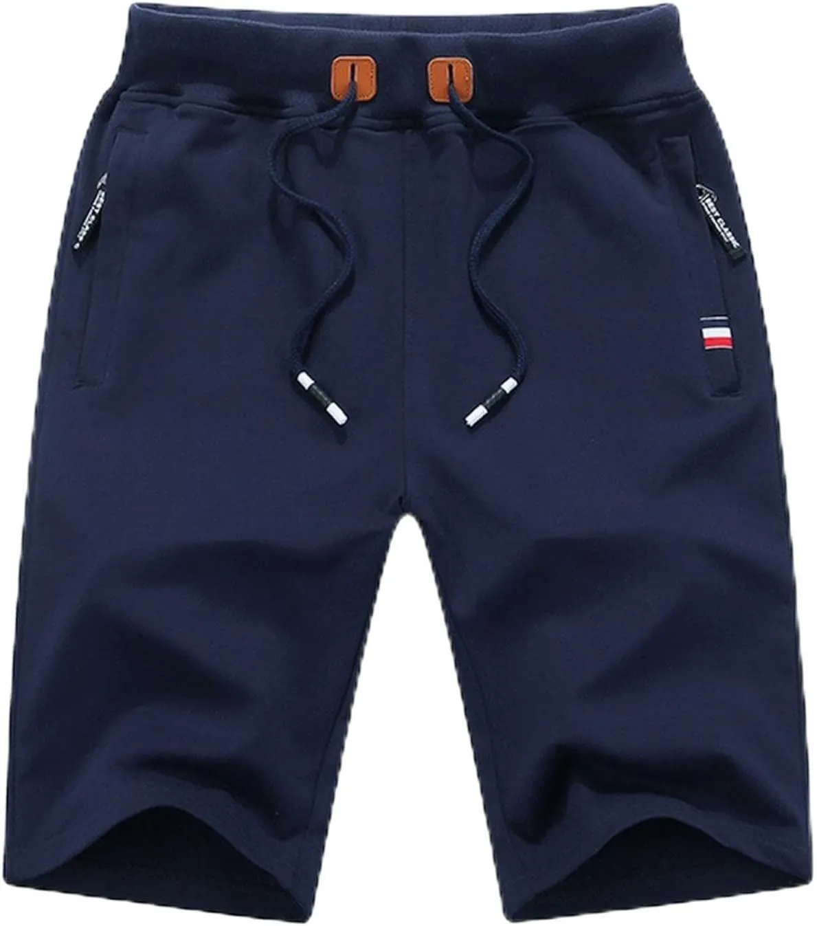WUAI Drawstring Shorts for Men Casual Comfy Workout Shorts Elastic Waist Summer Beach Shorts Quick Dry Athletic Gym Shorts