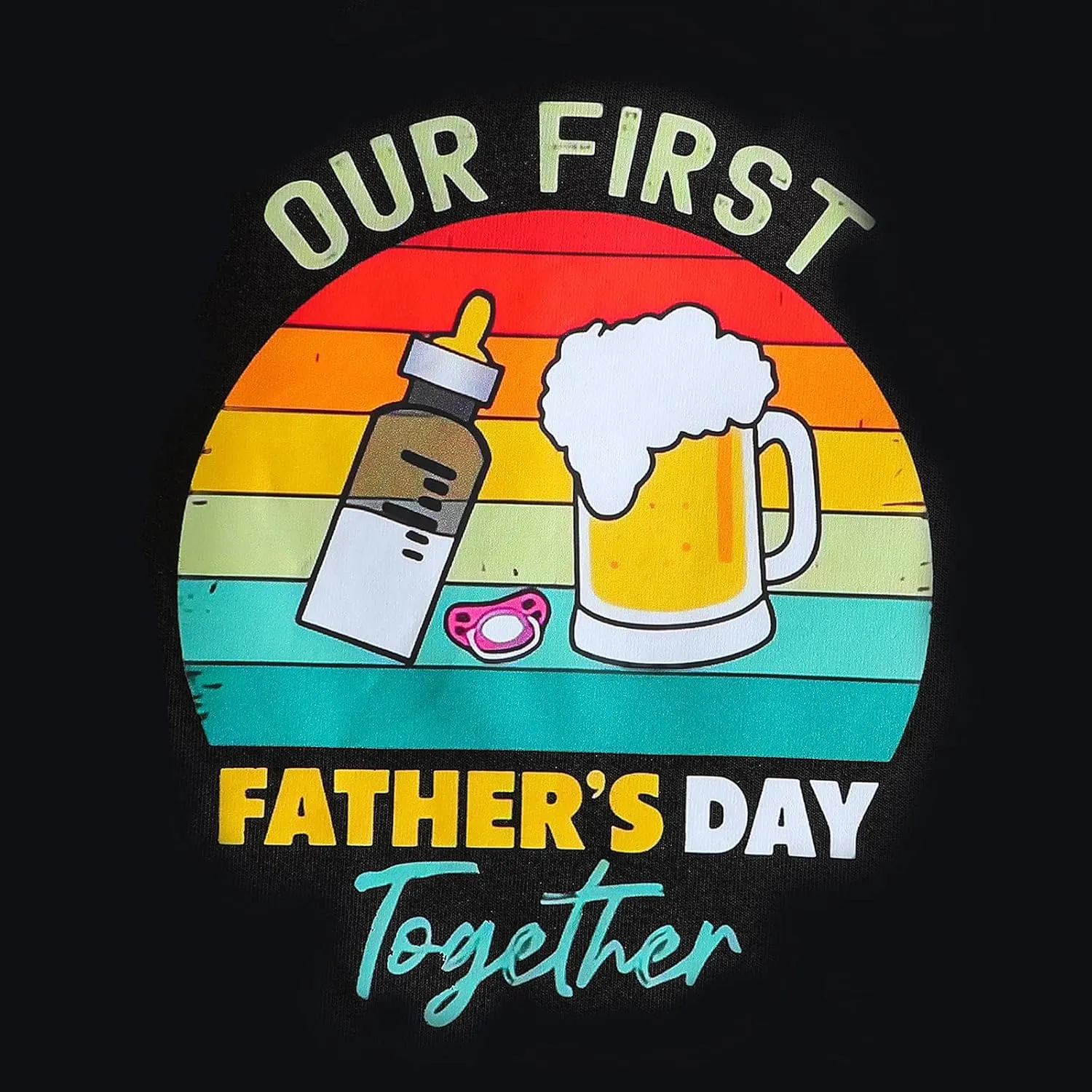Xumplo First Fathers Day Shirt for Daddy and Me Matching Outfits Mens T-Shirt Baby Rompers 100% Cotton Pack of 1