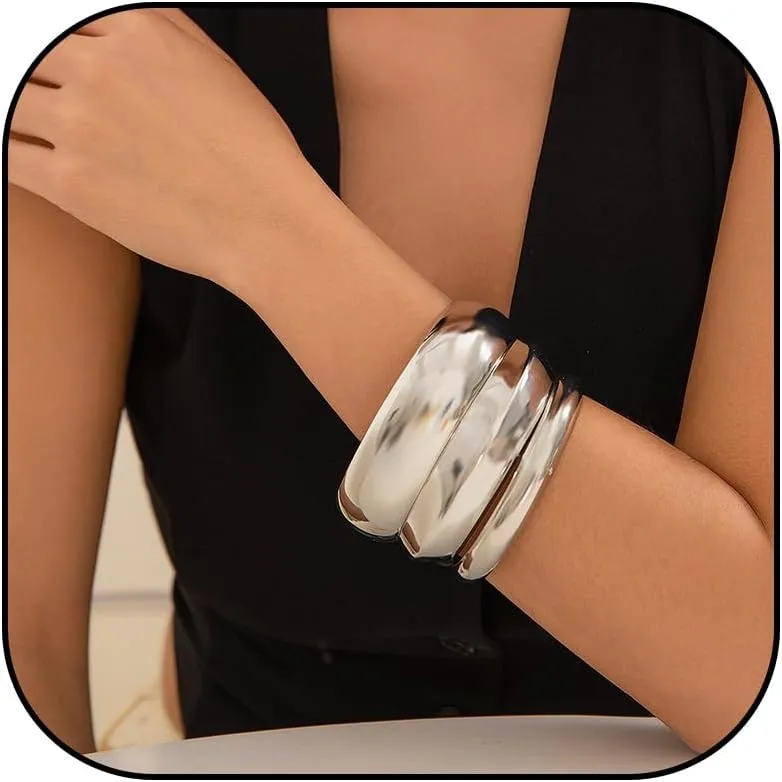 YANCHUN Gold Bangles for Women Bangle Bracelets Chunky Bangles Bracelets Non Tarnish Gold/Silver Bracelet for Women Trendy Jewelry Gift