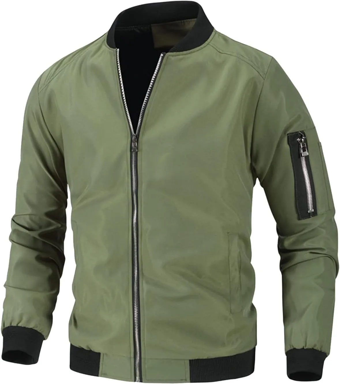 Ymosrh Men's Casual Jackets Lightweight Windproof Bomber Jacket Full Zip Winter Warm Coats Outwear Chaqueta, XXXL-L6