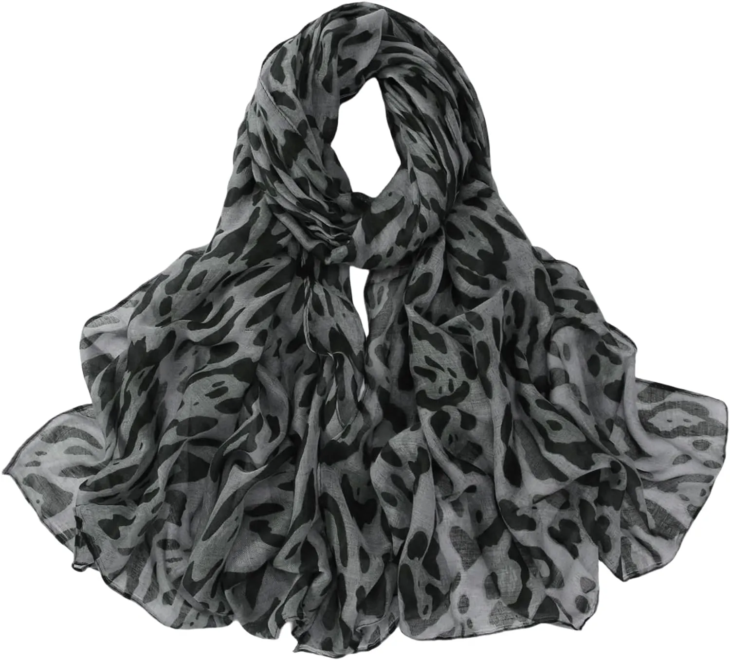 ZGMYC Fashion Leopard Print Hijab Scarf for Women Instant Jersey Hijab Head Wraps Sheer Beach Scarf Sunscreen Shawls