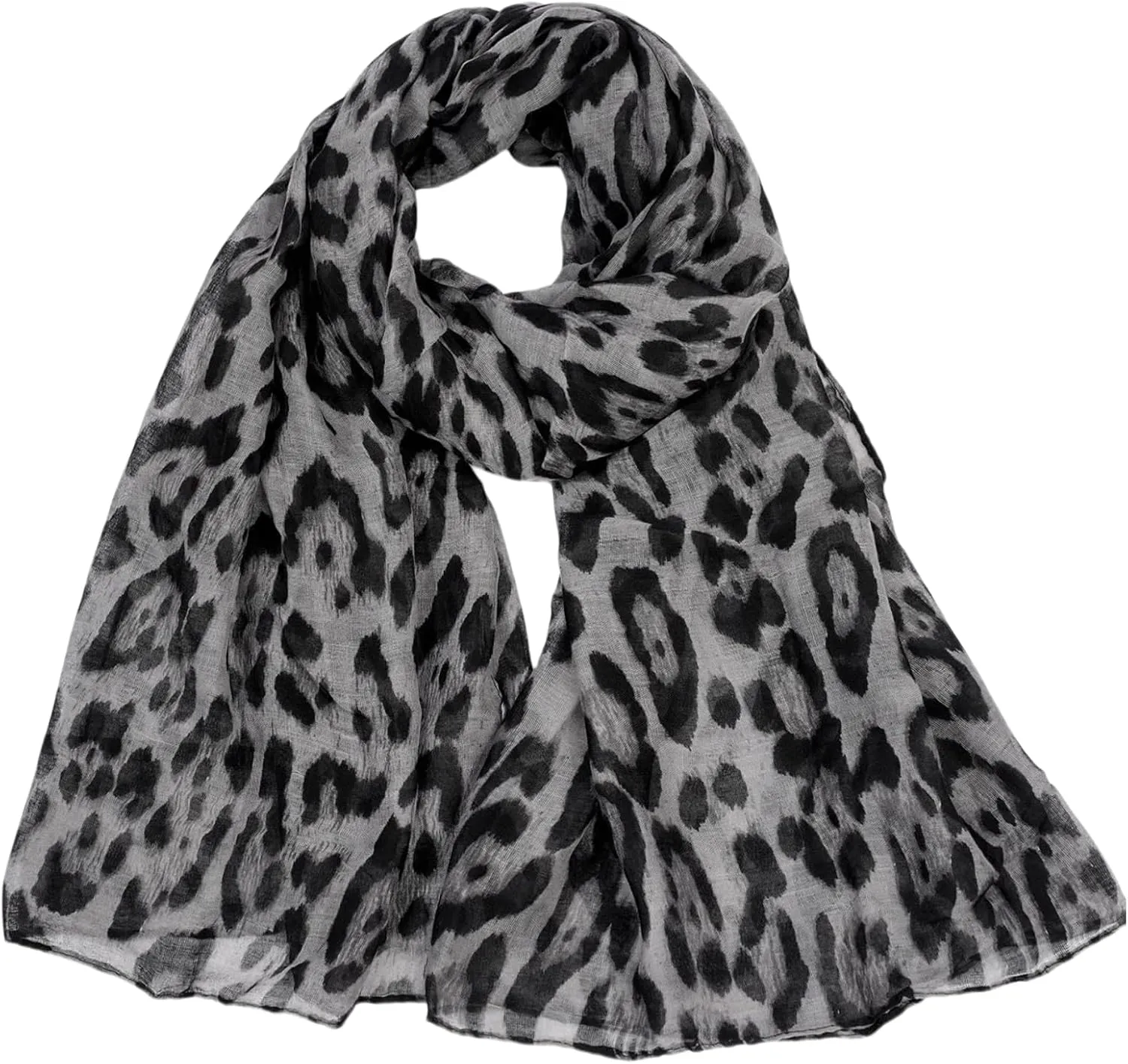 ZGMYC Fashion Leopard Print Hijab Scarf for Women Instant Jersey Hijab Head Wraps Sheer Beach Scarf Sunscreen Shawls